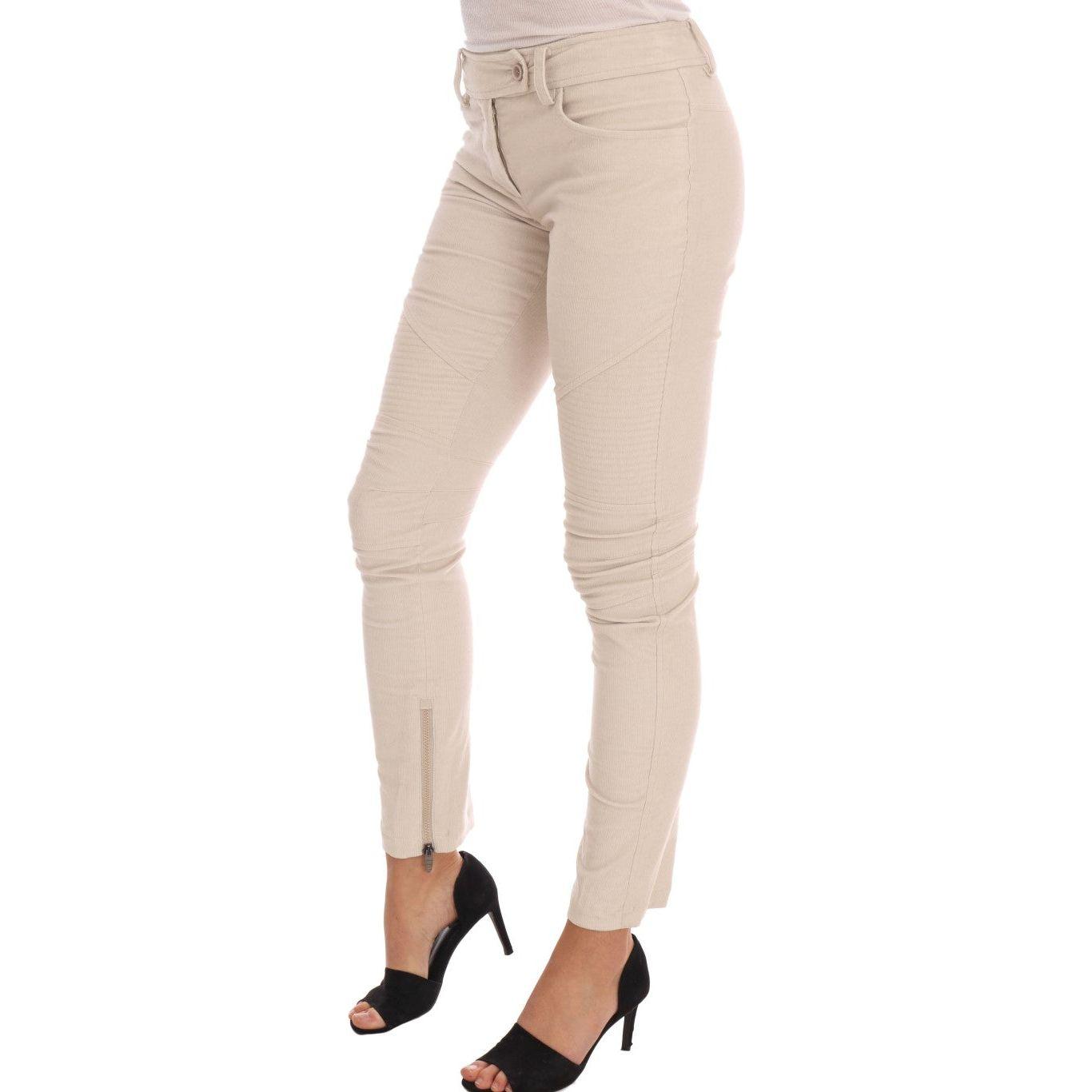 Ermanno Scervino Beige Slim Jeans Corduroy Skinny Pants Jeans & Pants