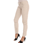 Ermanno Scervino Beige Slim Jeans Corduroy Skinny Pants Jeans & Pants
