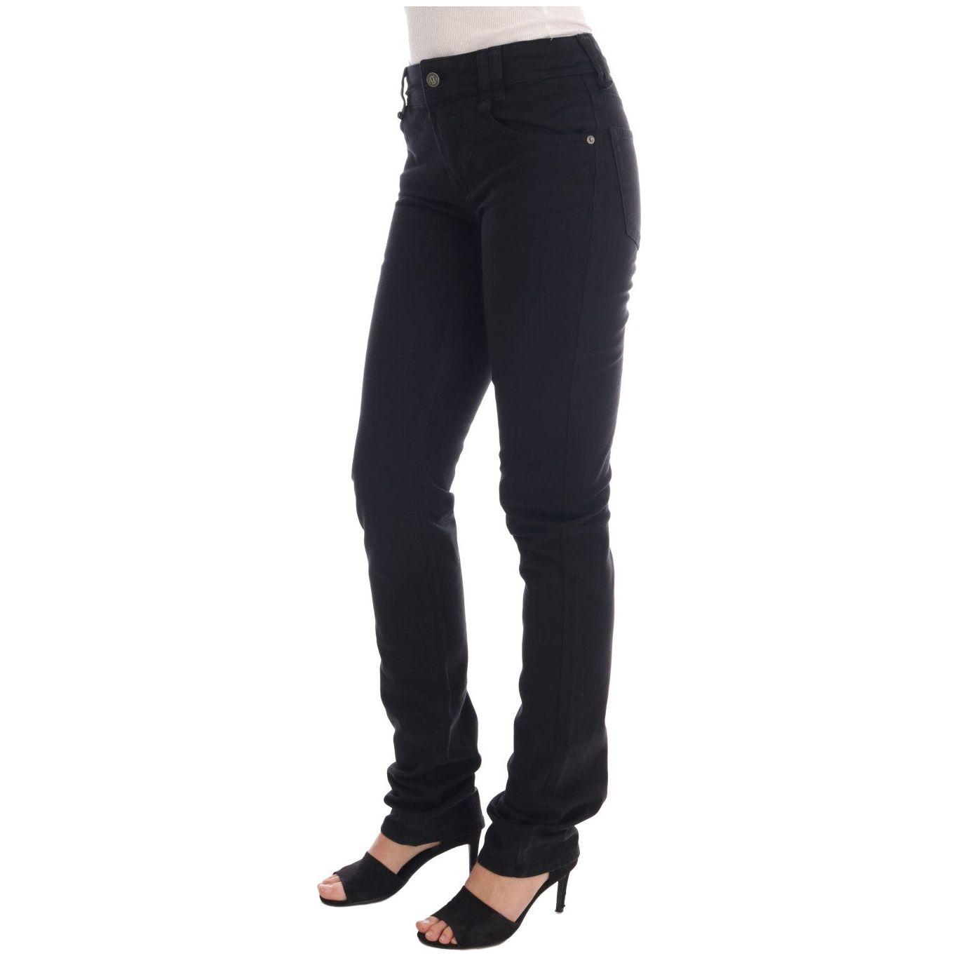 John Galliano Black Cotton Denim Stretch Regular Fit Jeans Jeans & Pants
