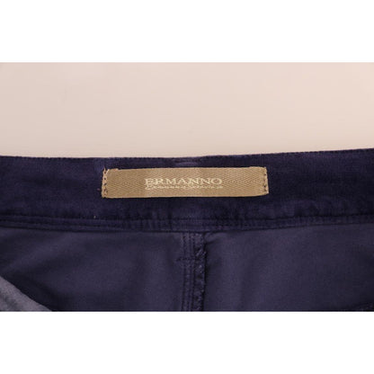 Ermanno Scervino Purple Corduroy Stretch Bootcut Pants