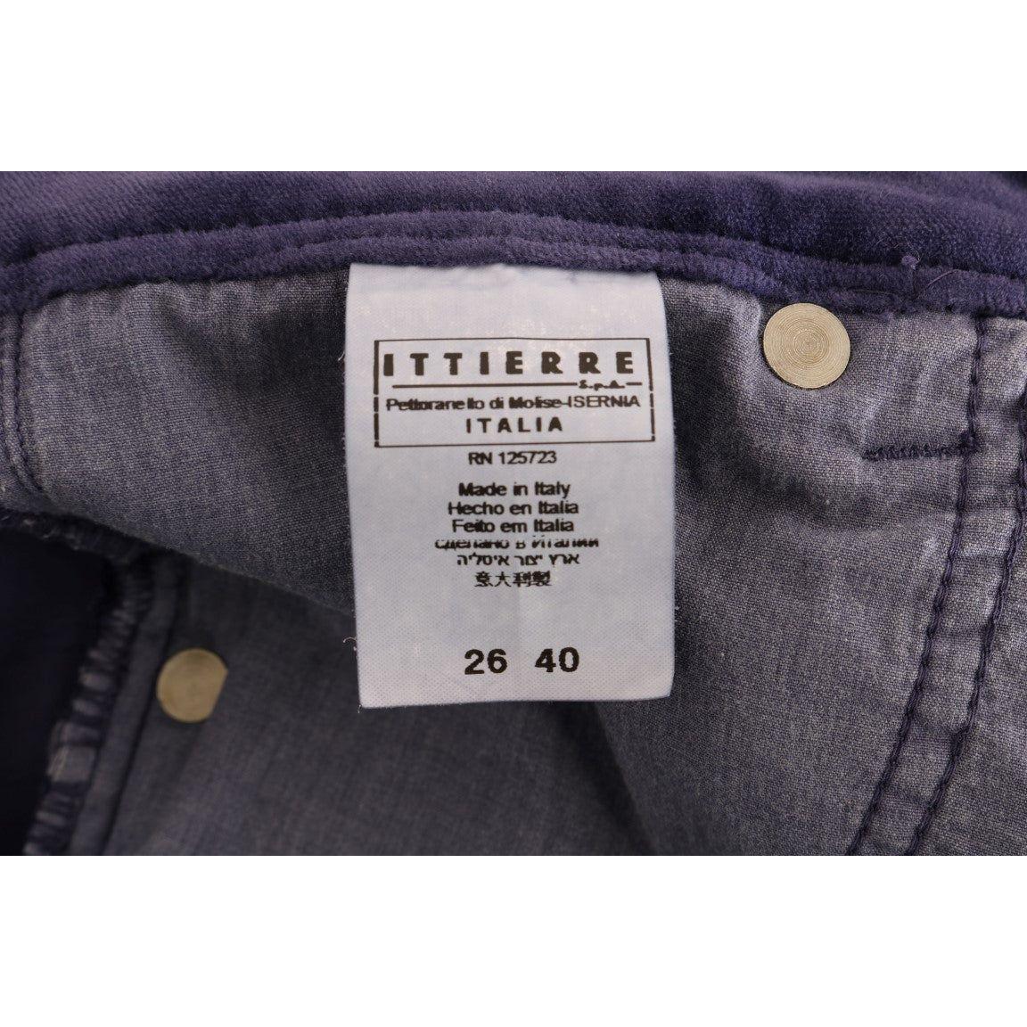 Ermanno Scervino Purple Corduroy Stretch Bootcut Pants