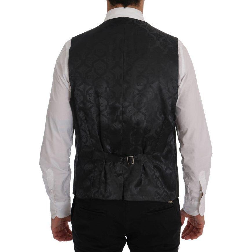 优雅灰色条纹背心马甲