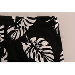 Dolce & Gabbana White Black Leaf Cotton Stretch Slim Pants