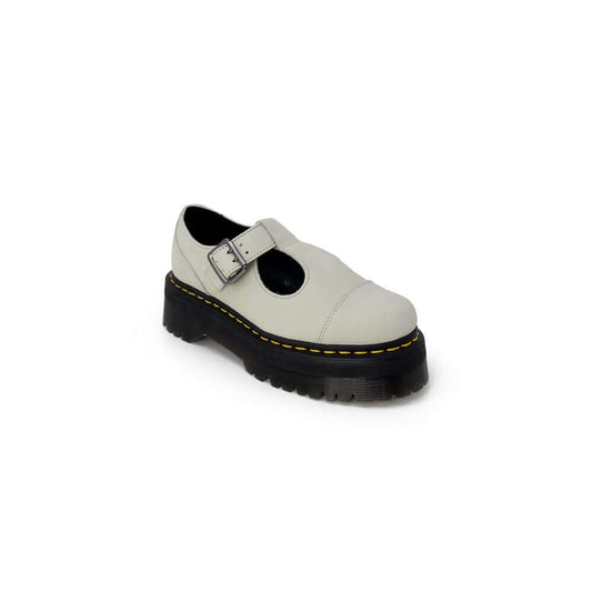 Dr. Martens green suede leather flat shoe with buckle, 4.5 cm heel, women's spring/summer collection, 80% suede, 20% rubber