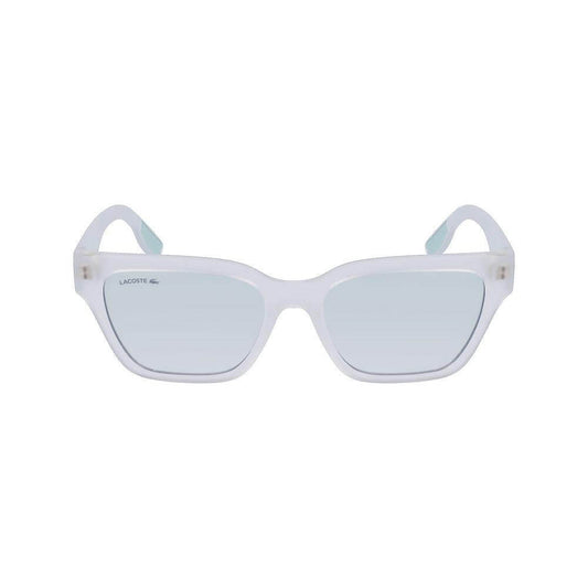 Lacoste L6002S-970 transparent injected sunglasses for women with 53/17/145 mm measurements, featuring filter 3 lenses for stylish protection.