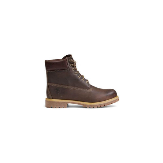 Brown Timberland 6 In Lace Waterproof Boot with high-quality leather, ideal for outdoor adventures with durable rubber sole.