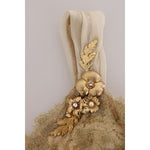 Dolce & Gabbana Gold Silk Crystal Embellished Dress