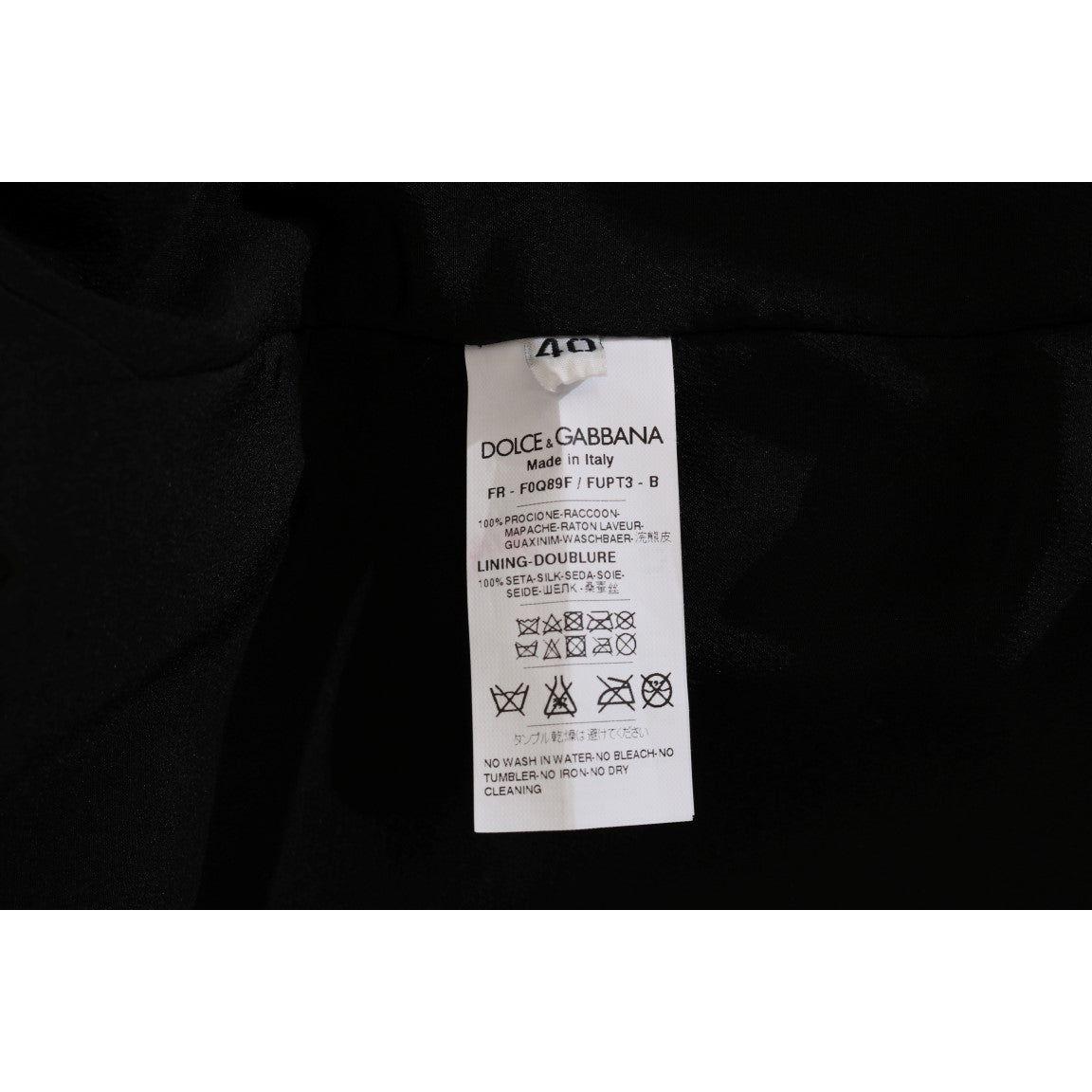 Dolce & Gabbana Brown Raccoon Fur Coat Jacket Coats & Jackets