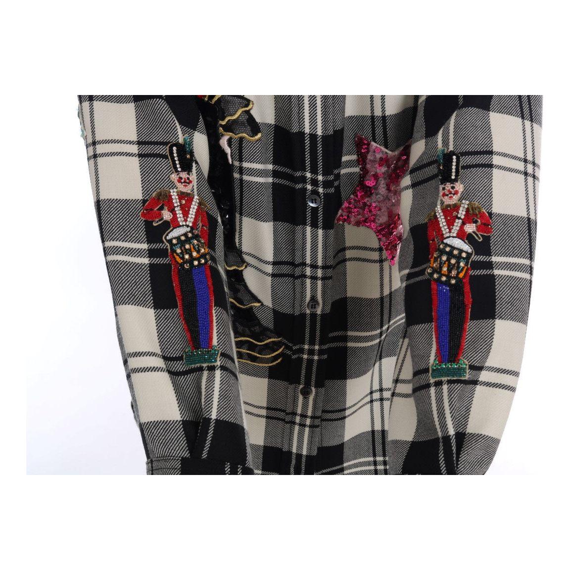 魔法亮片格纹羊毛衬衫