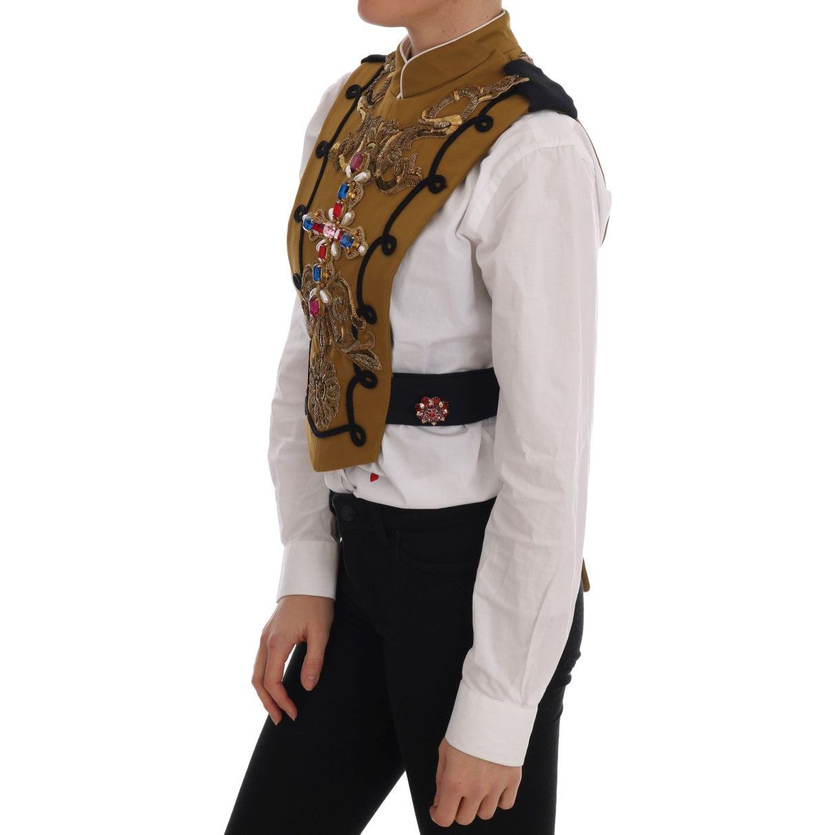 Dolce & Gabbana Runway Embellished Crystal Cross Vest Vest Jacket Dolce & Gabbana