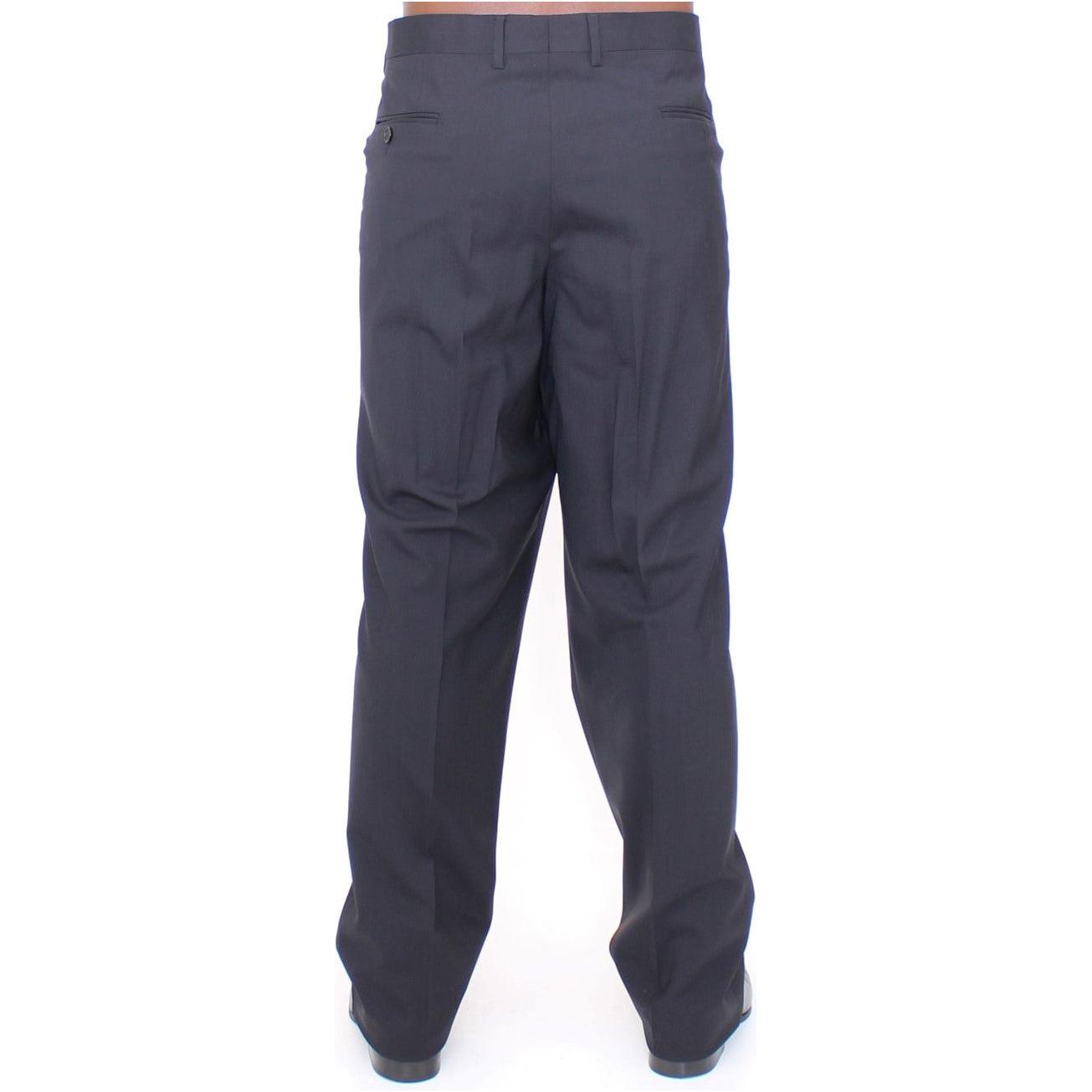 Dolce & Gabbana Black Wool Stretch Pleated Pants Jeans & Pants