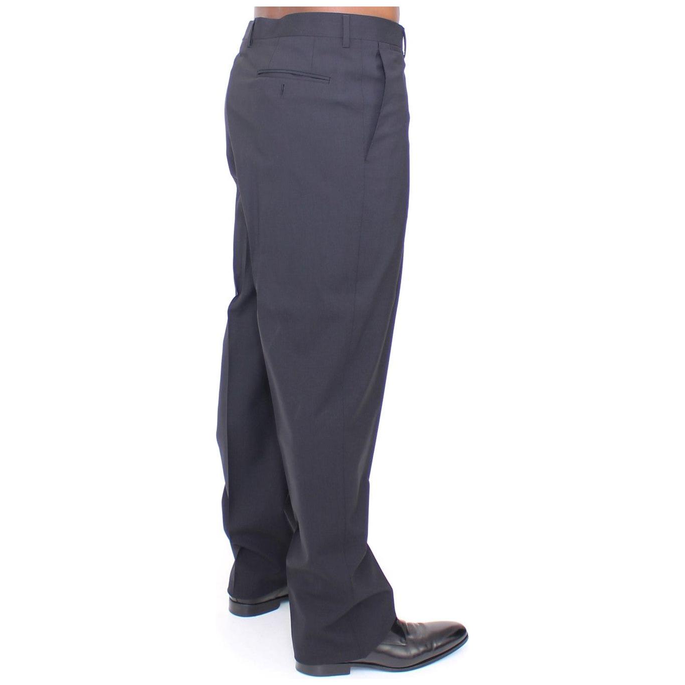 Dolce & Gabbana Black Wool Stretch Pleated Pants Jeans & Pants