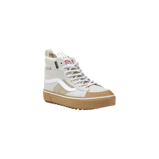 Vans UA SK8-Hi MTE-2 beige leather high-top sneaker with durable rubber outsole and waterproof technology.