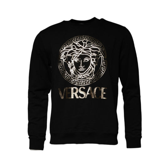 Versace Black Medusa Fleece Men Crew Neck Sweatshirt Sweater TSH87192-50