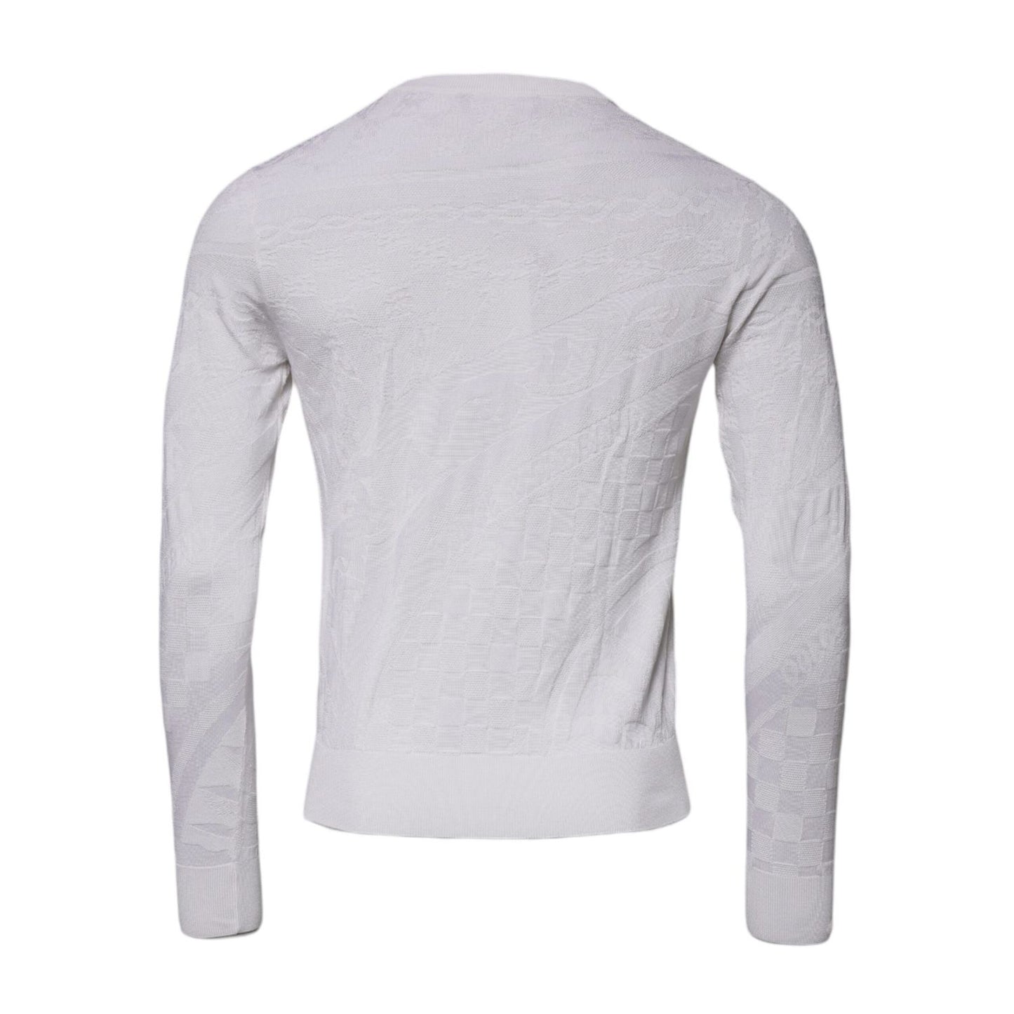 Dolce & Gabbana White Silk Crew Neck Men Pullover Sweater