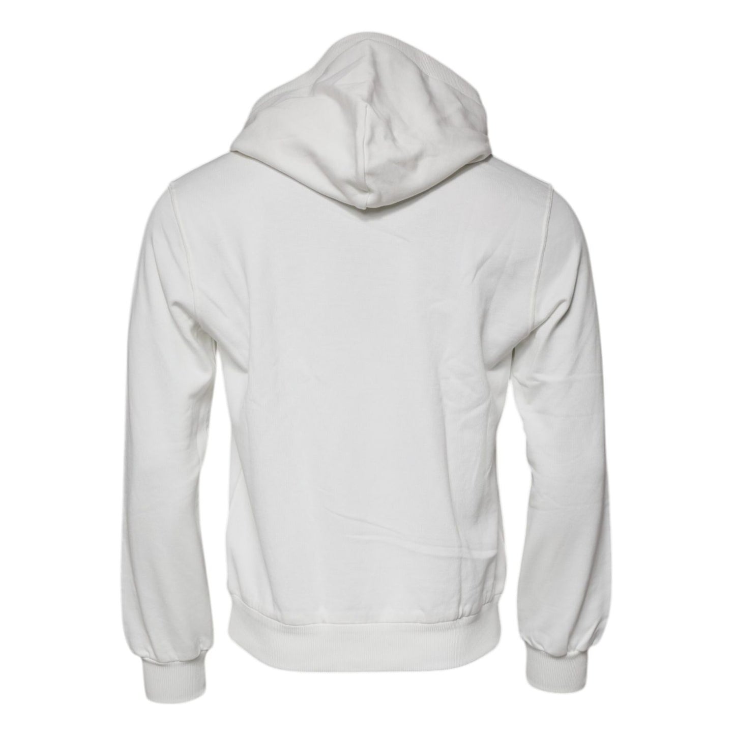 Dolce & Gabbana White Caesar Cotton Hooded Pullover Sweater