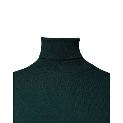 Dolce & Gabbana Green Cashmere Turtleneck Men Pullover Sweater