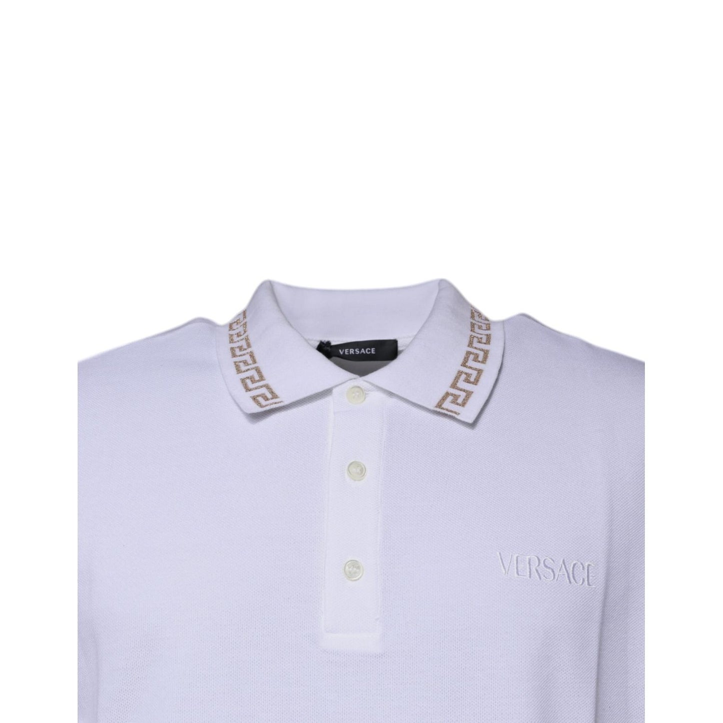Versace White Viscose Collared Men Polo Short Sleeves T-shirt