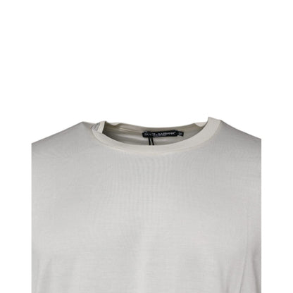 Dolce & Gabbana Off White Crew Neck Short Sleeve T-shirt