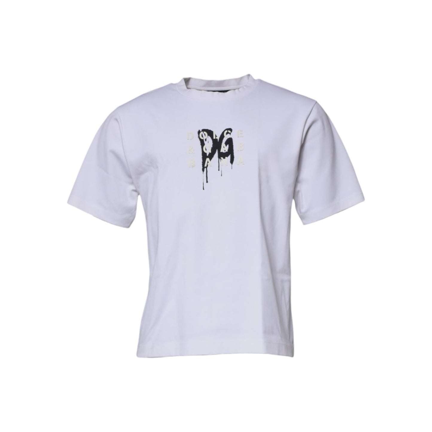 Dolce & Gabbana White DG Logo Crew Neck Short Sleeve T-shirt