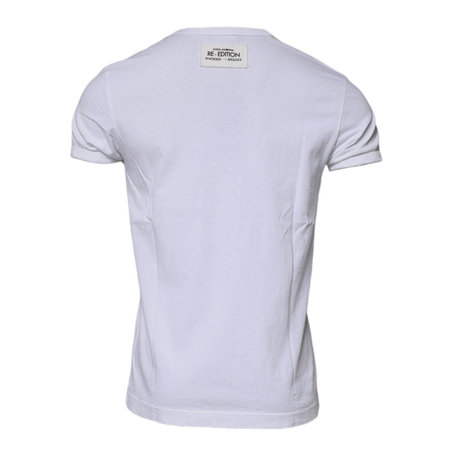 Dolce & Gabbana White Stripes Crew Neck Short Sleeves T-shirt