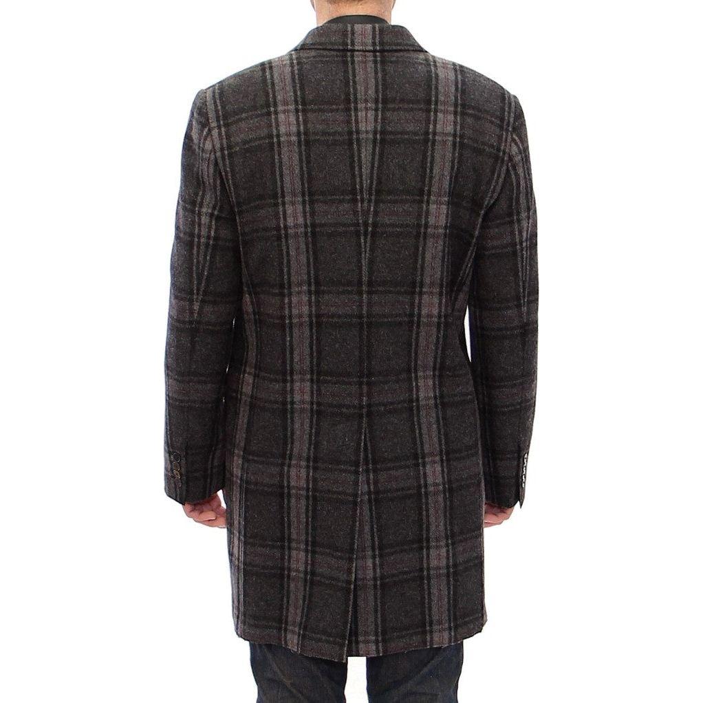 Dolce & Gabbana Gray Double Breasted Coat Jacket Coats & Jackets