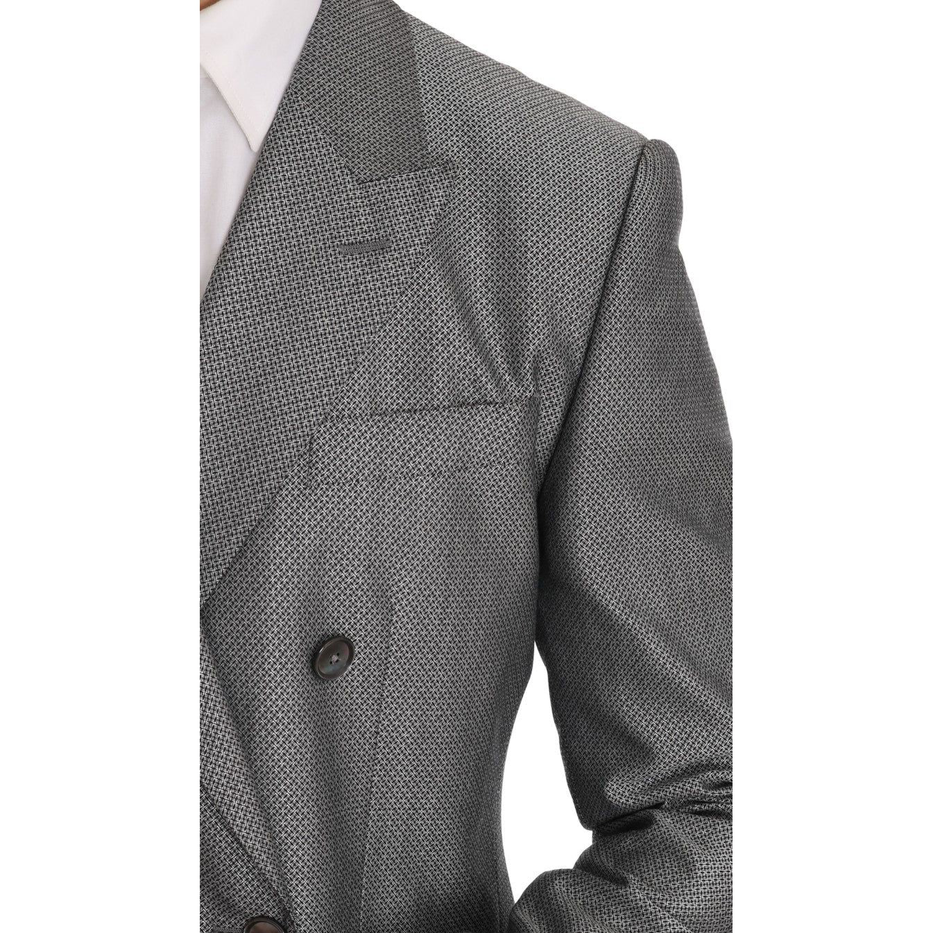Dolce & Gabbana Black Stretch Crystal Bee Slim Fit Suit Suit