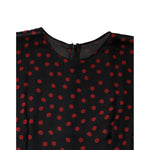 Dolce & Gabbana Black Red Polka Dot Silk Layered Midi Dress