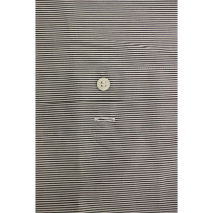 GF Ferre Gray Striped Cotton Casual Shirt