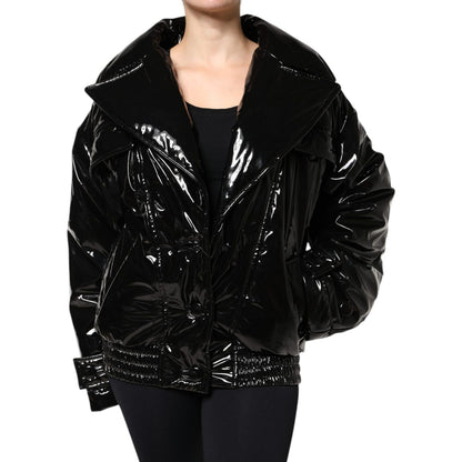 Dolce & Gabbana Black Polyester Button Down Blouson Jacket