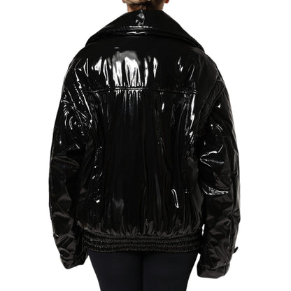 Dolce & Gabbana Black Polyester Button Down Blouson Jacket