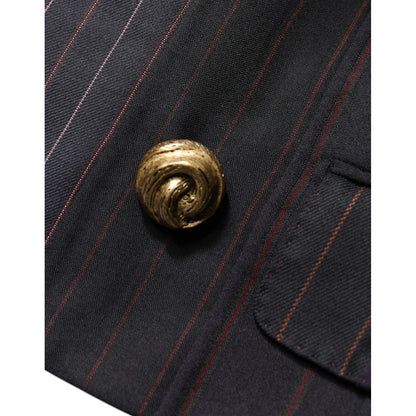 Dolce & Gabbana Multicolor Stripes Wool Cropped Blazer Coat Jacket