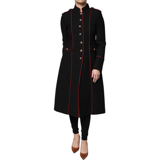 Dolce & Gabbana Black Single Breasted Trench Coat Jacket