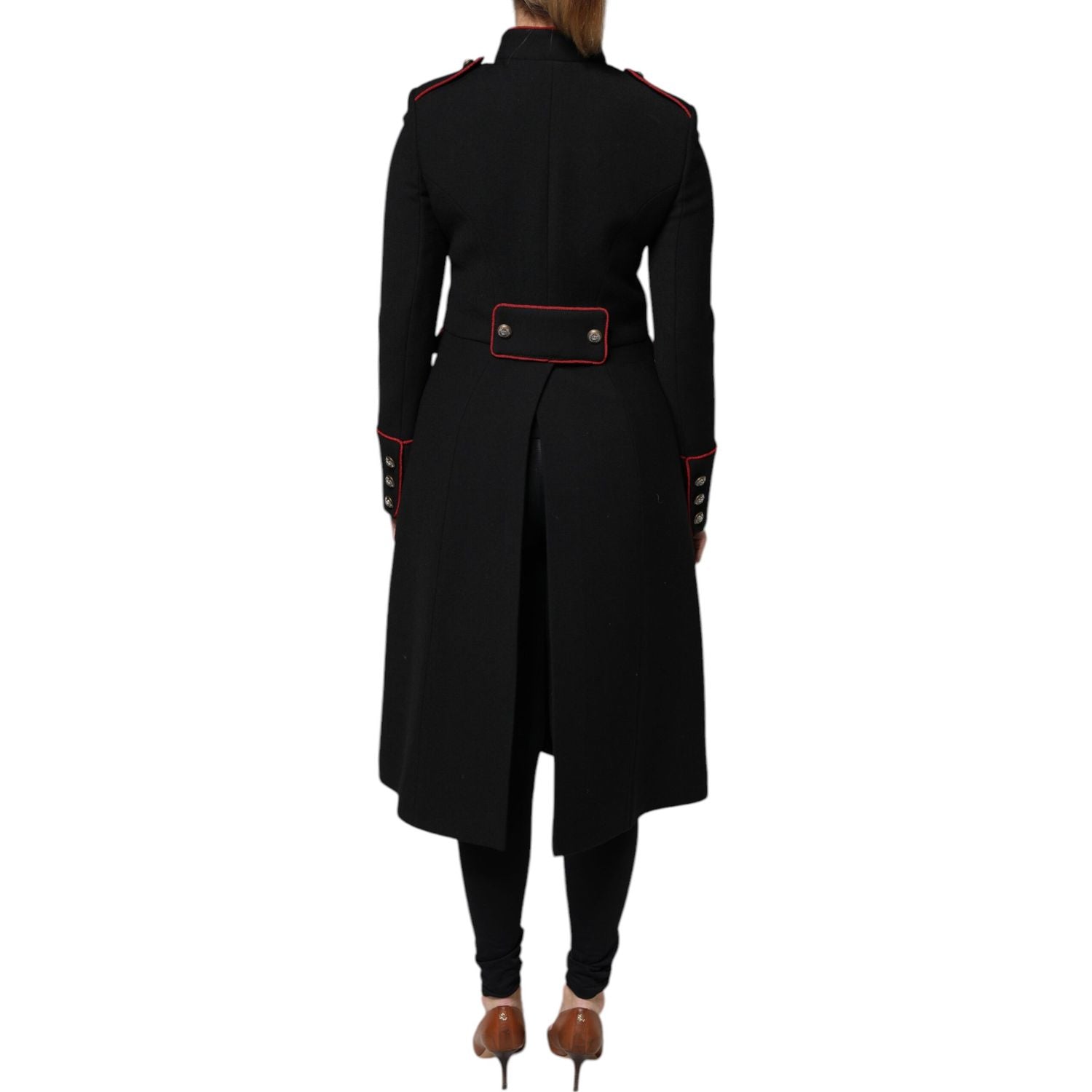 Dolce & Gabbana Black Single Breasted Trench Coat Jacket