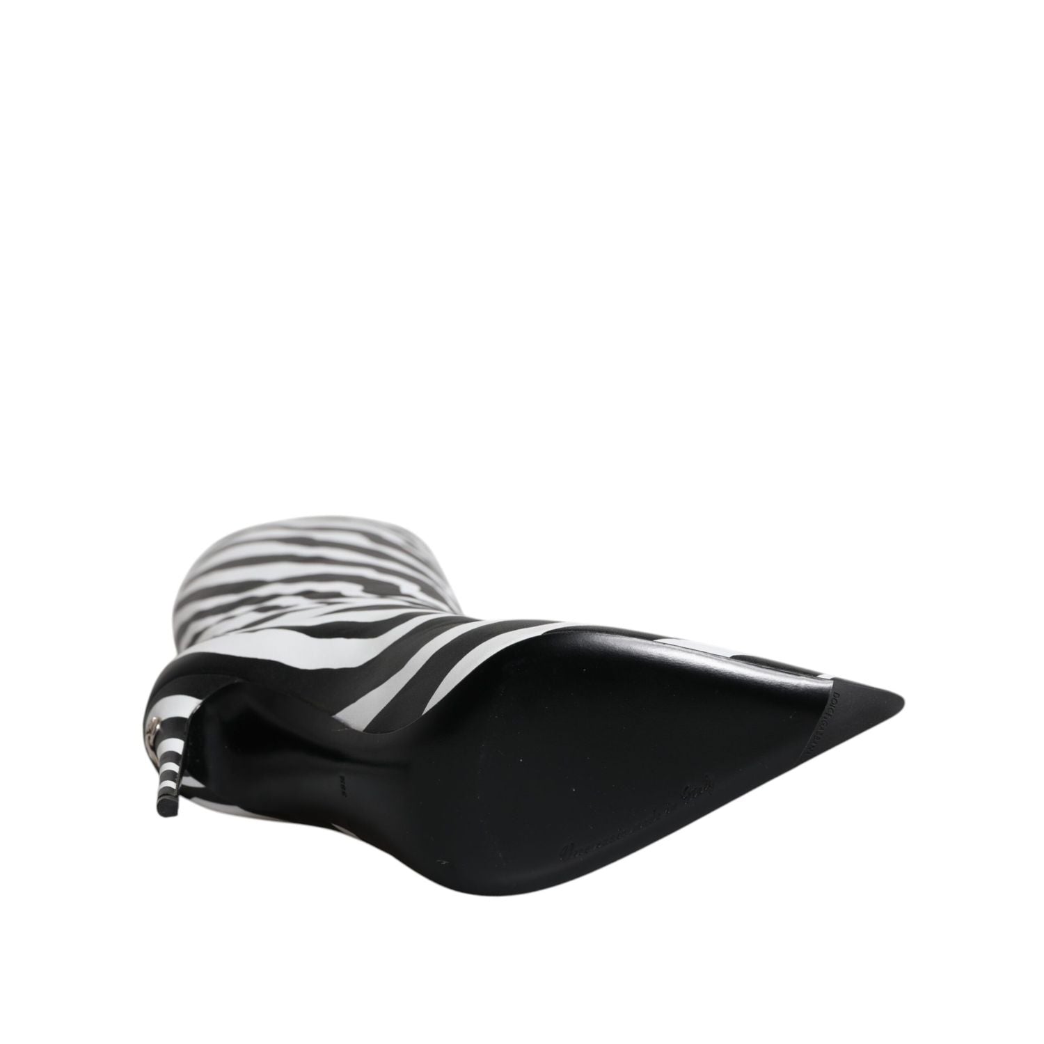 Dolce & Gabbana Black White Zebra Heels High Boots Shoes