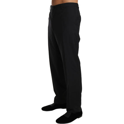Dolce & Gabbana Black Wool Stretch Formal Trousers Jeans & Pants