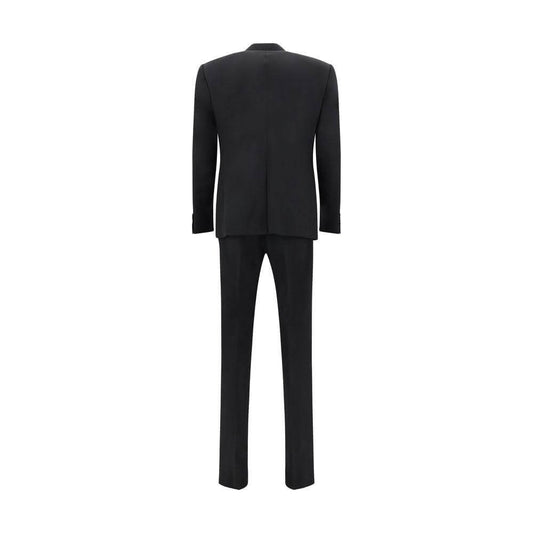 Back view of Dolce & Gabbana wool suit showcasing the structured blazer and classic fit pants in elegant black.