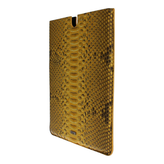 Dolce & Gabbana Sleek Python Snakeskin Tablet Case in Yellow Dolce & Gabbana