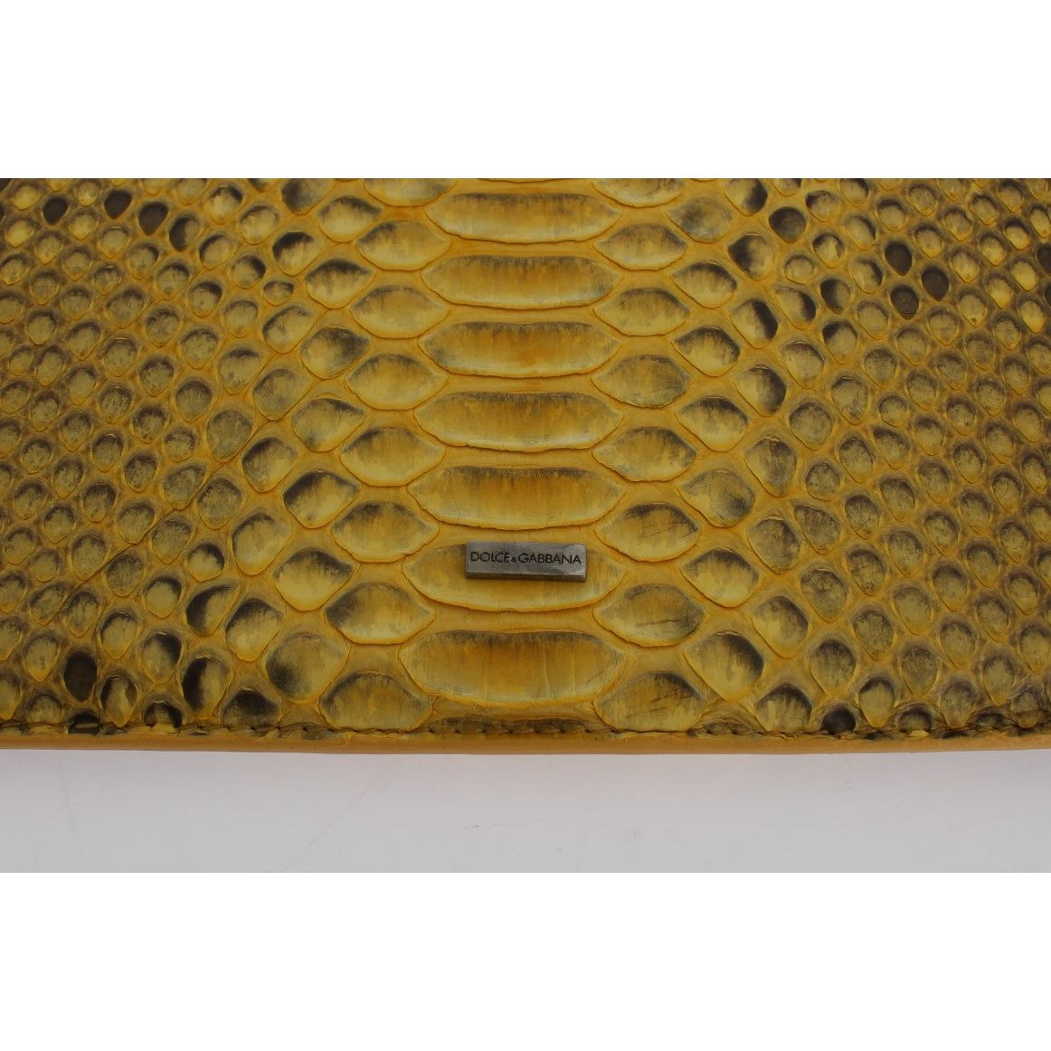 Dolce & Gabbana Sleek Python Snakeskin Tablet Case in Yellow Dolce & Gabbana