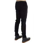 Dolce & Gabbana Black Gray Wool Casual Trousers Stripe Pants