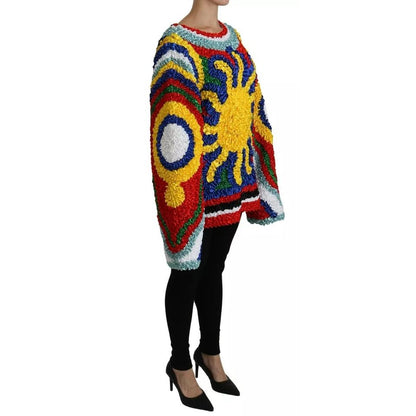 Dolce & Gabbana Multicolor Sun Ruffled Top Blouse Sweater