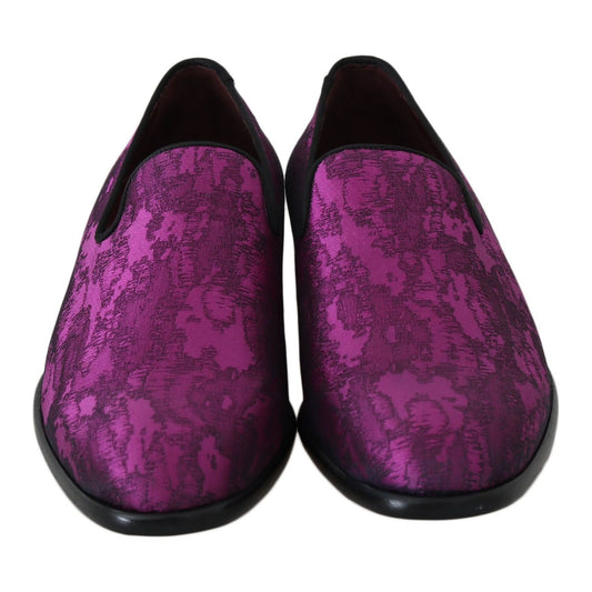 Elegant Silk-Wool Blend Loafers in Purple Dolce & Gabbana