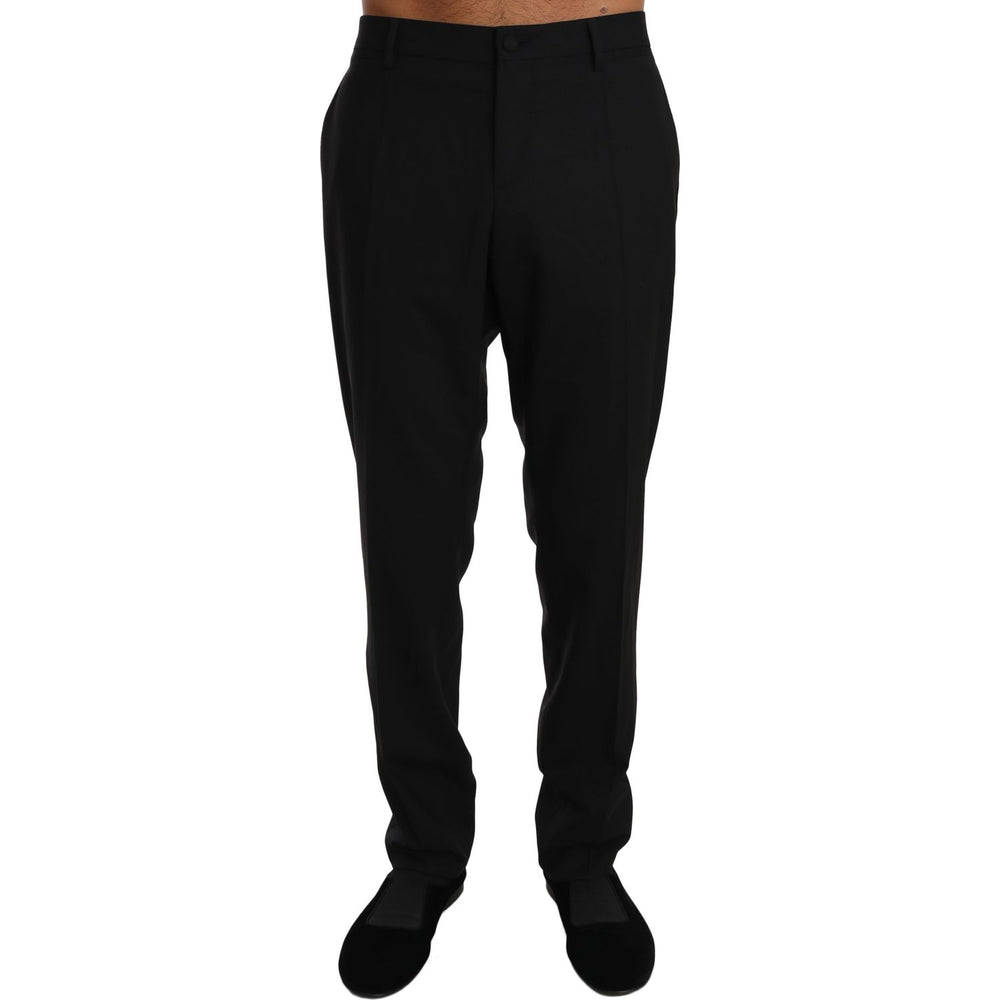 Dolce & Gabbana Black Wool Stretch Dress Trousers Pants Jeans & Pants