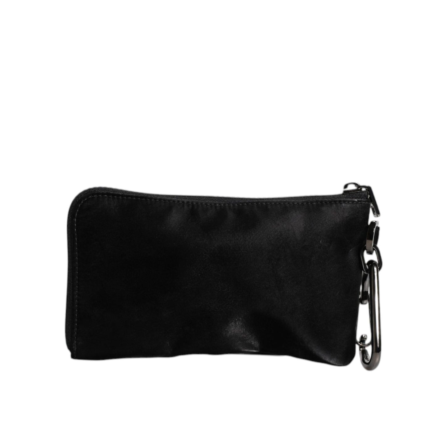 Dolce & Gabbana Black Nylon Logo Plaque Keyring Pouch Clutch Bag