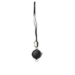 Dolce & Gabbana Black Round Leather DG Logo Coin Purse Lanyard Wallet