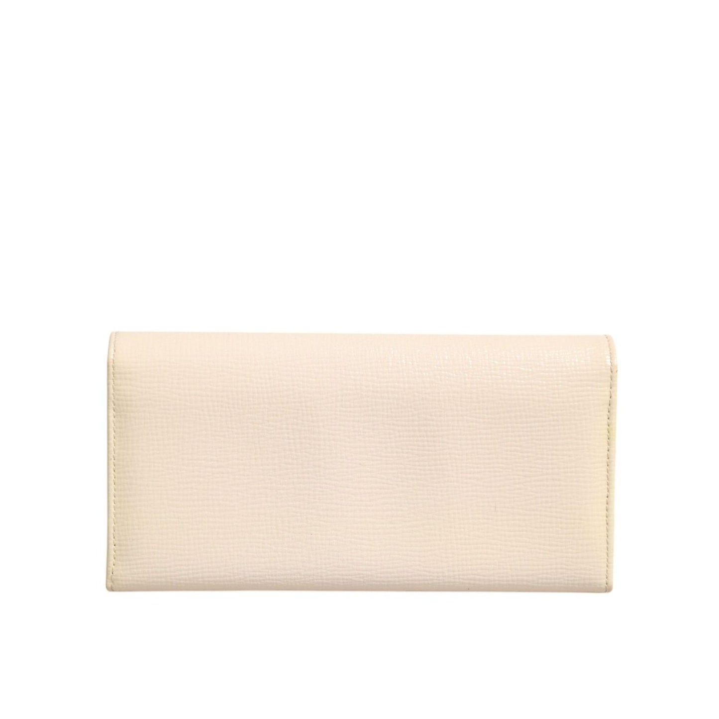 Dolce & Gabbana Beige Leather Trifold Logo Plaque Card Holder Wallet BAG4257