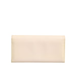 Dolce & Gabbana Beige Leather Trifold Logo Plaque Card Holder Wallet BAG4257