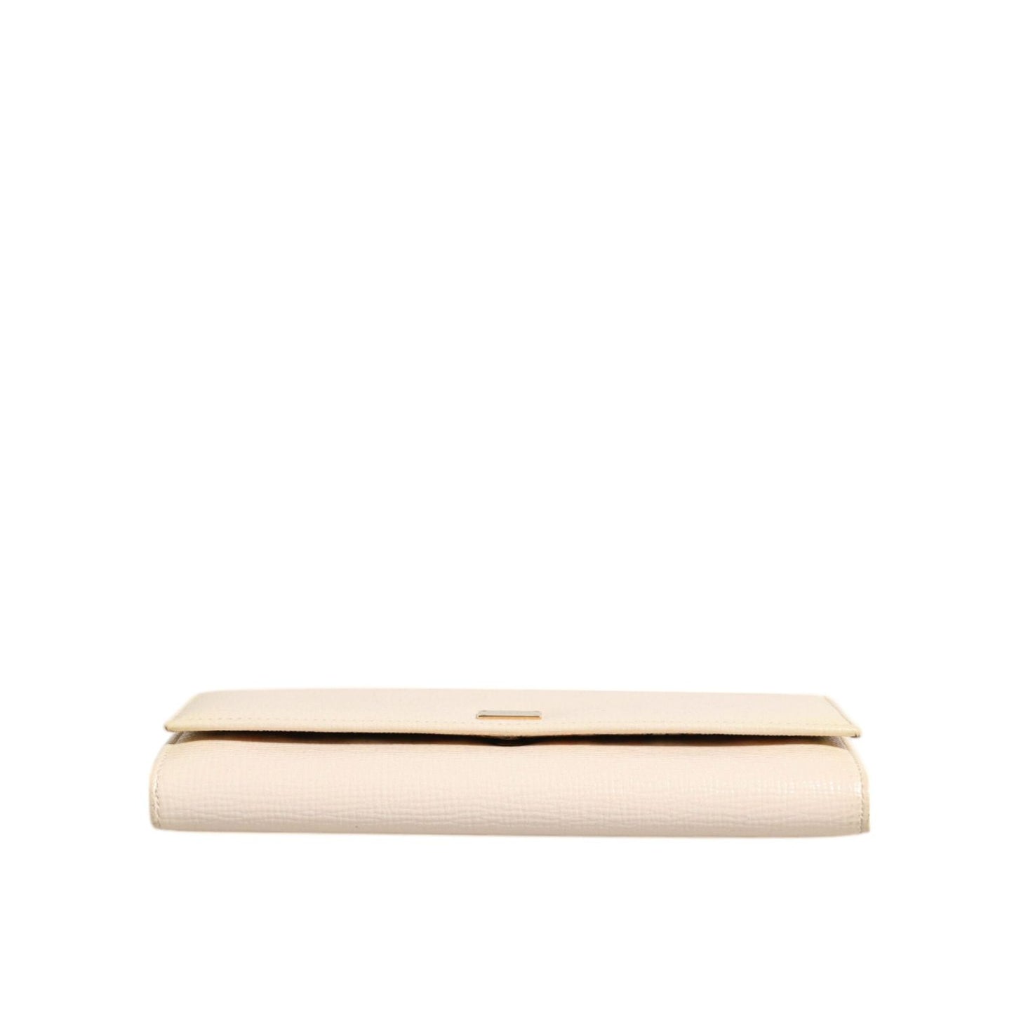 Dolce & Gabbana Beige Leather Trifold Logo Plaque Card Holder Wallet BAG4257
