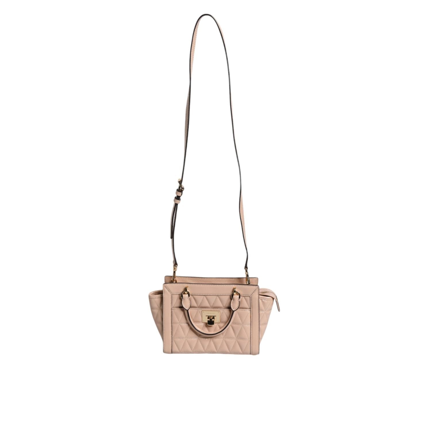 Front view with bag zipped and handles upright.