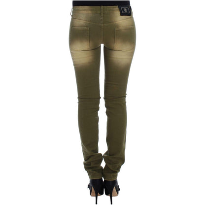 Cavalli Green Wash Slim Fit Cotton Stretch Jeans